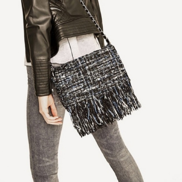 Zara Handbags - Zara tweed fringe bag Zara Handbags - Zara tweed fringe bag